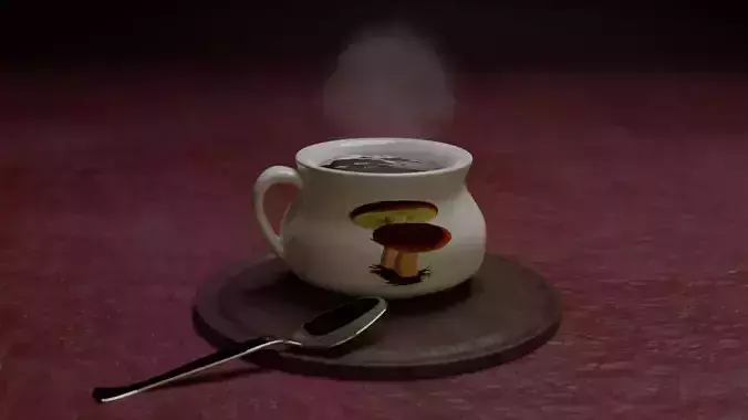 Soup pot and metal spoon