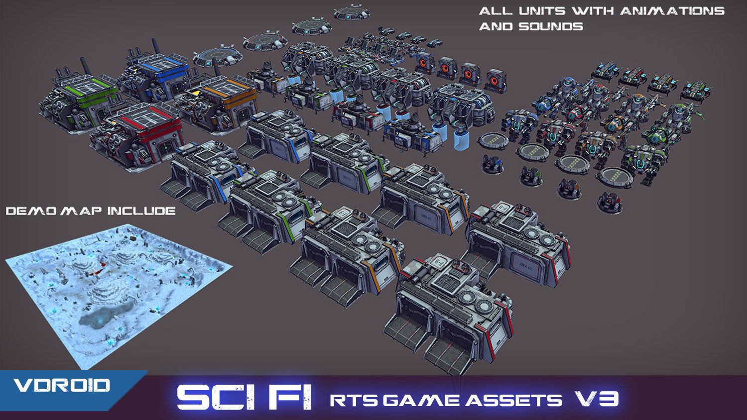 RTS Sci-Fi game assets v3 Low-poly 3D model_44