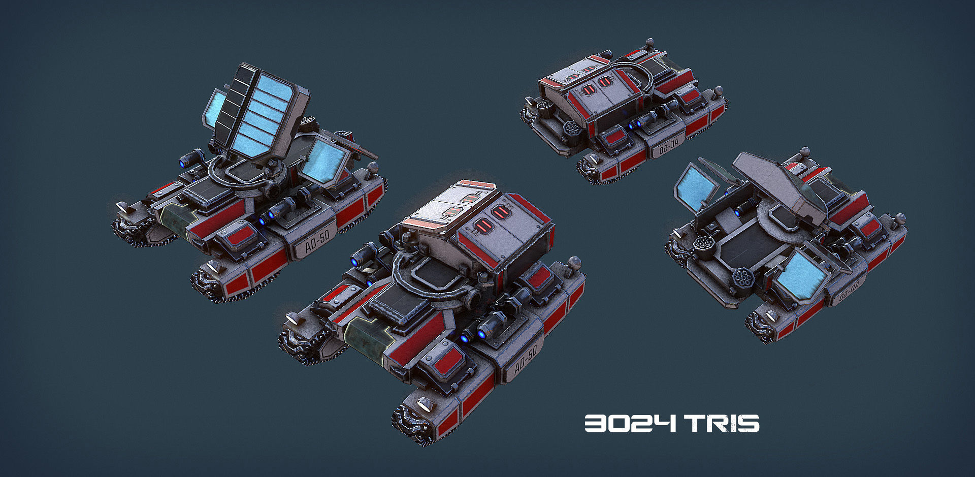 RTS Sci-Fi game assets v3 Low-poly 3D model_31