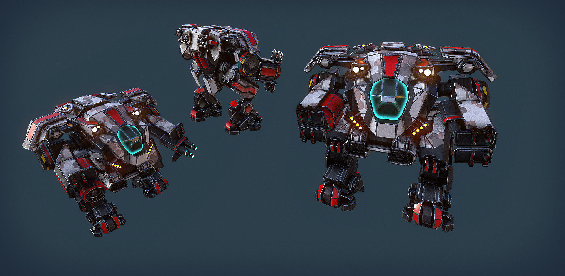 RTS Sci-Fi game assets v3 Low-poly 3D model_32