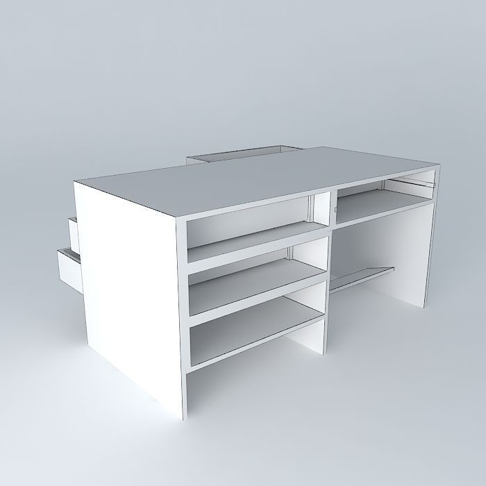 Office Table 3D model_3