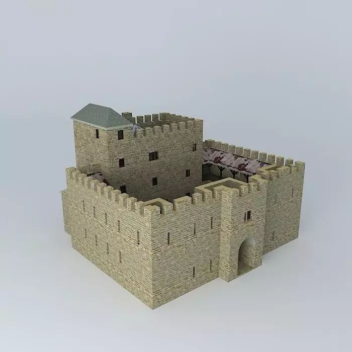 Fortress medieval castle Free 3D model_0
