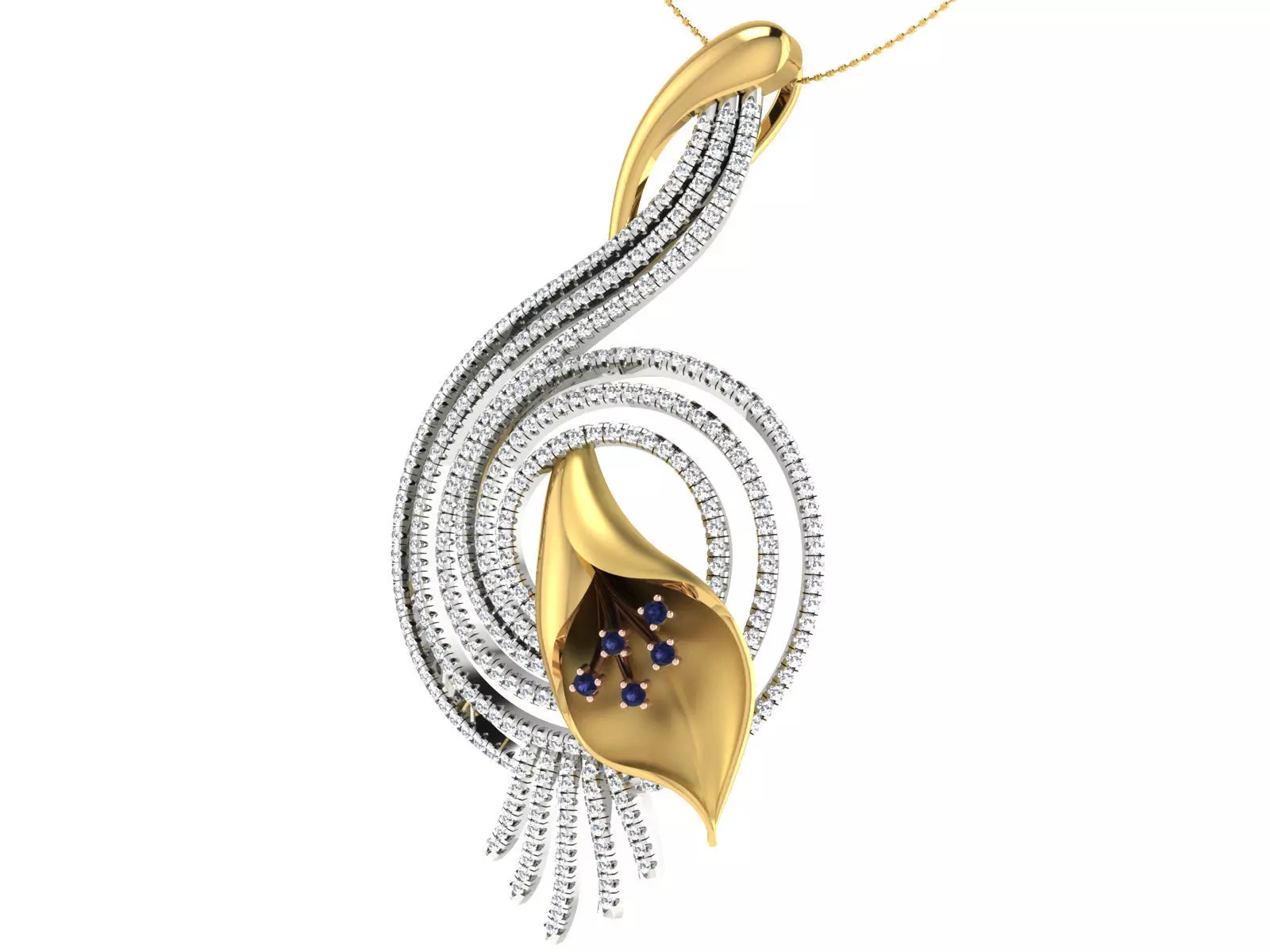 Women pendant earrings set 3dm stl render detail 3D print model 3D print model_0