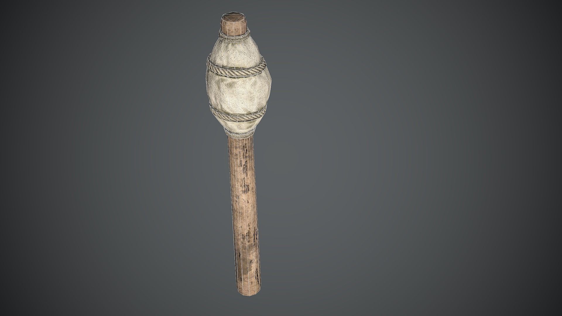 Torch Medieval Low-poly 3D model_13