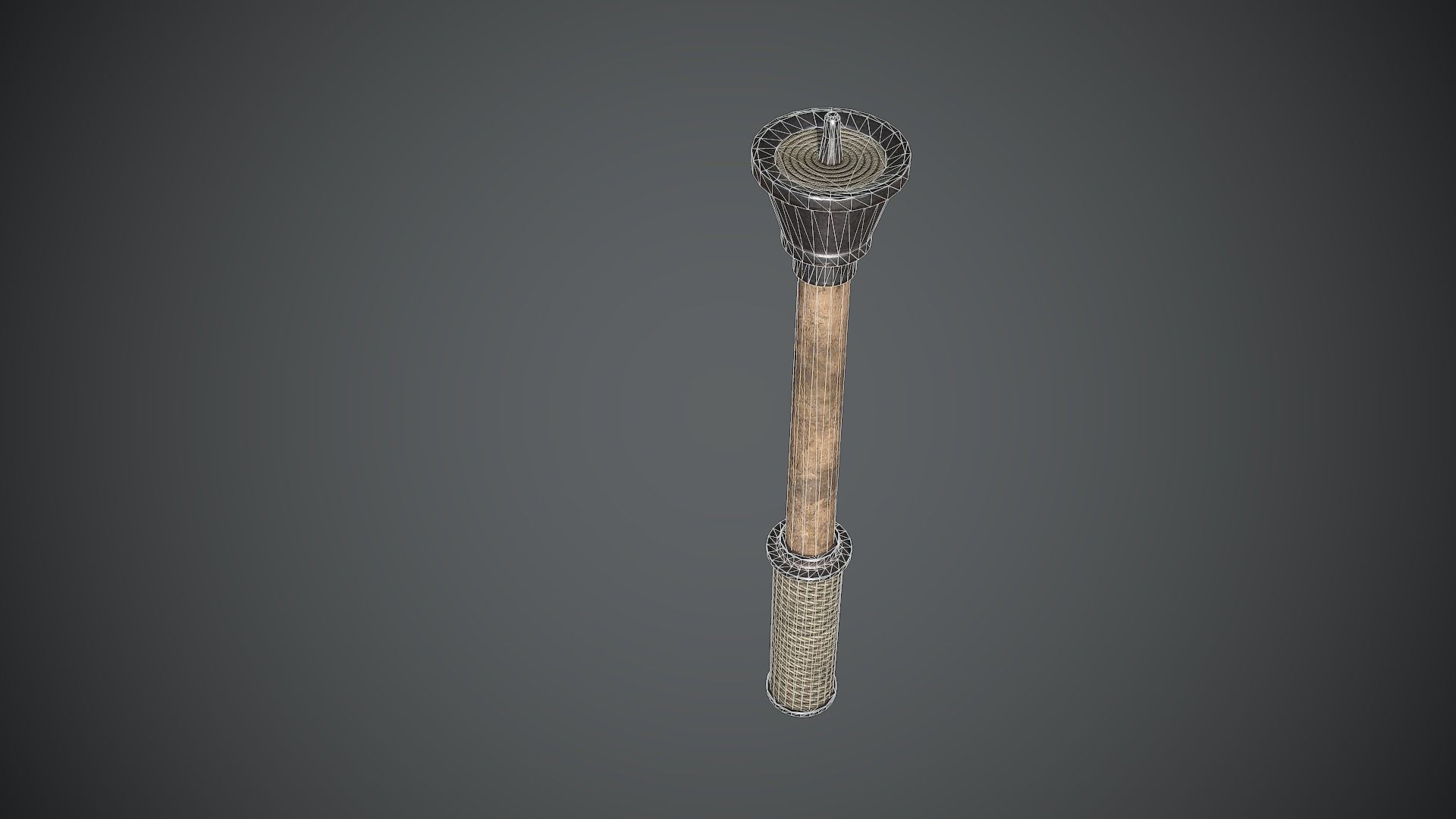 Torch Medieval Low-poly 3D model_8