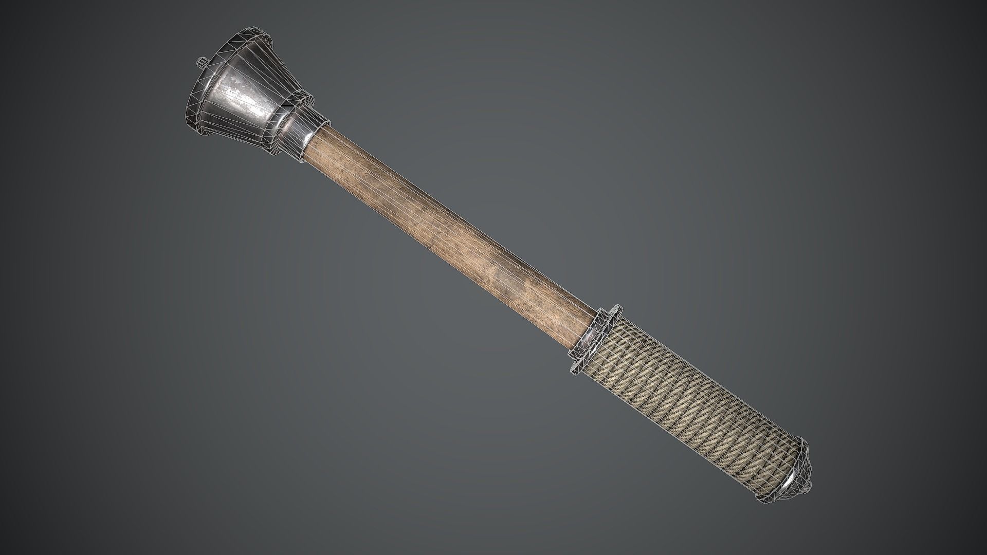 Torch Medieval Low-poly 3D model_11