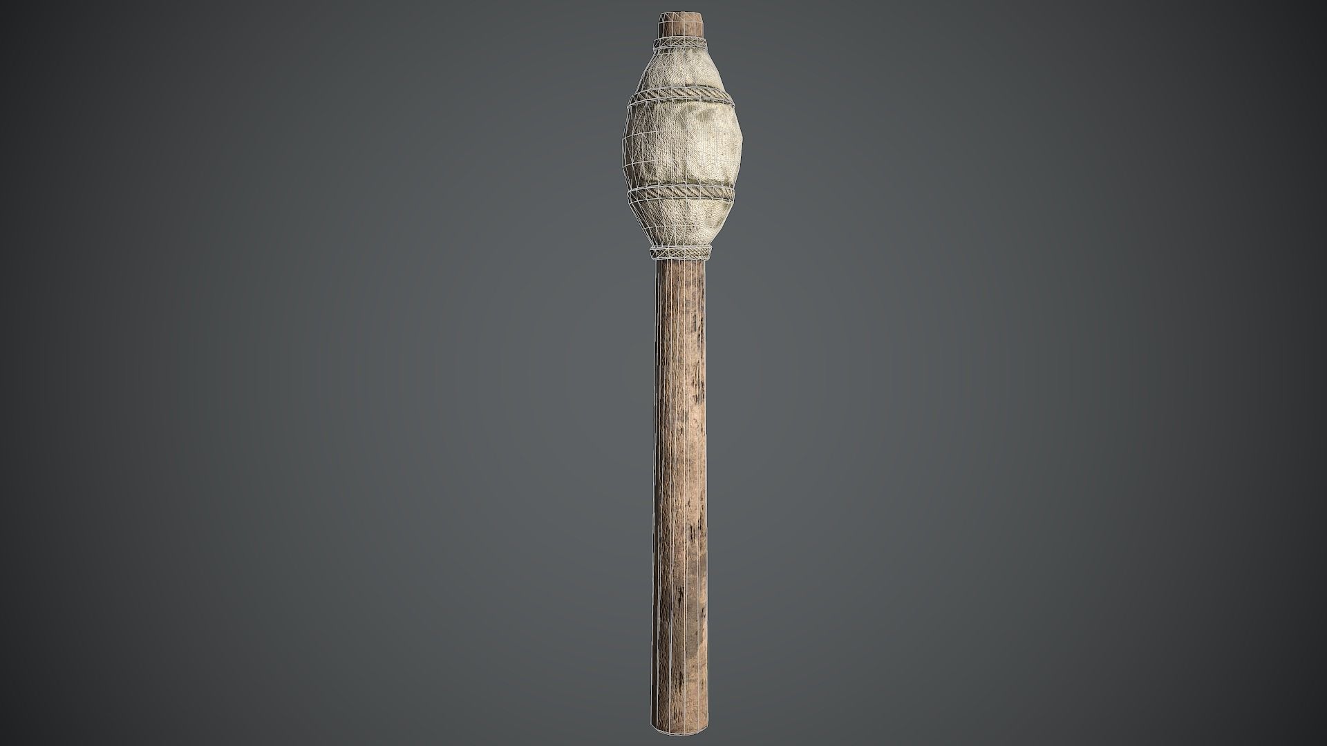Torch Medieval Low-poly 3D model_15