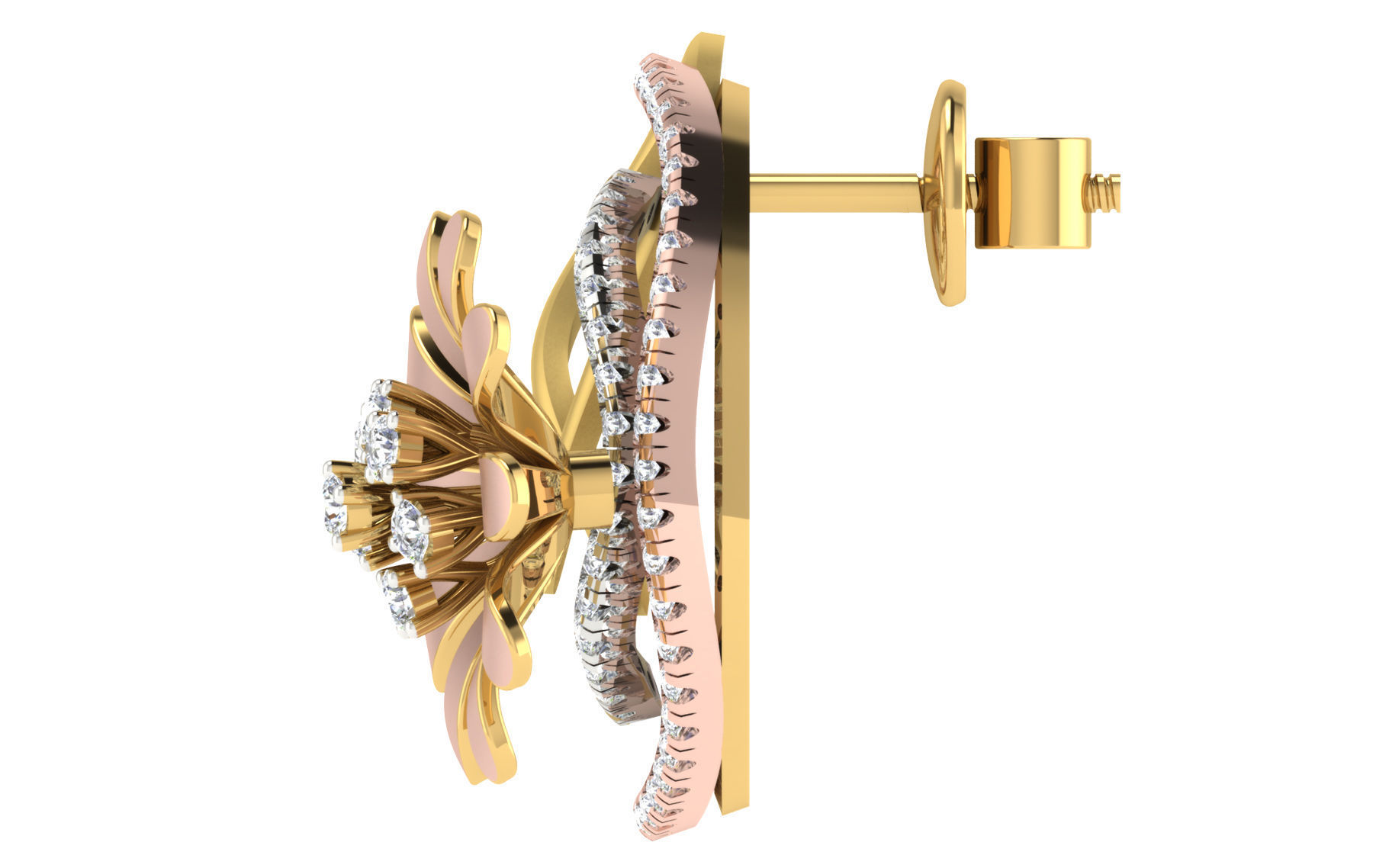 Women pendant earrings set 3dm stl render detail 3D print model 3D print model_3