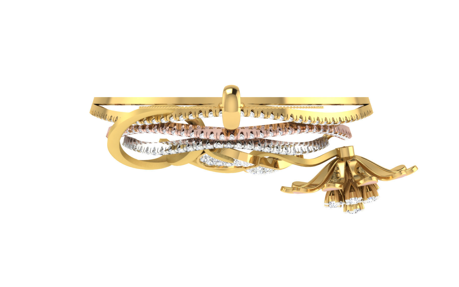 Women pendant earrings set 3dm stl render detail 3D print model 3D print model_7