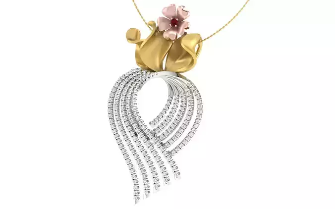 Women pendant earrings set 3dm stl render detail 3D print model 3D print model