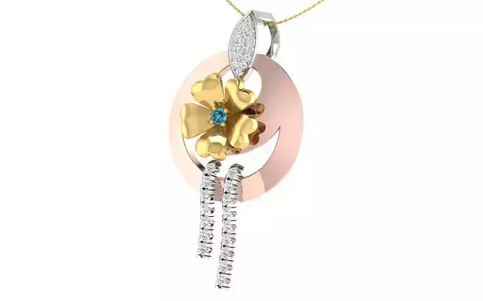 Women pendant earrings set 3dm stl render detail 3D print model 3D print model