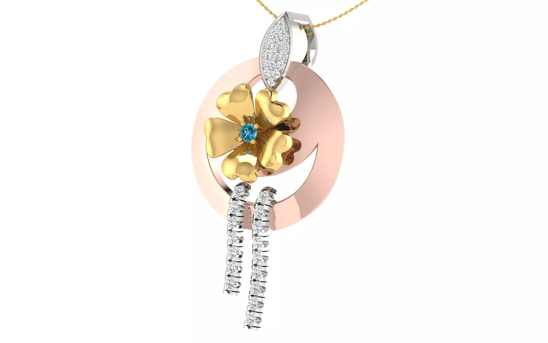 Women pendant earrings set 3dm stl render detail 3D print model 3D print model_0