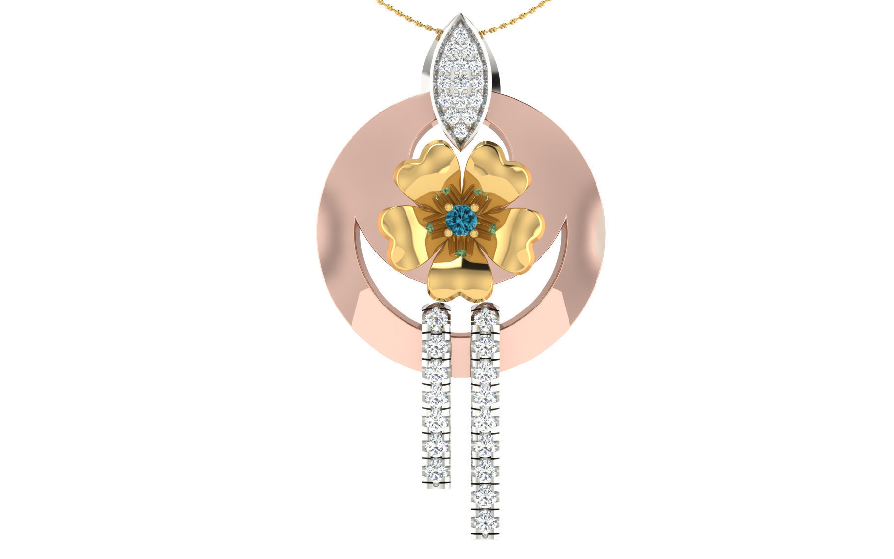 Women pendant earrings set 3dm stl render detail 3D print model 3D print model_5