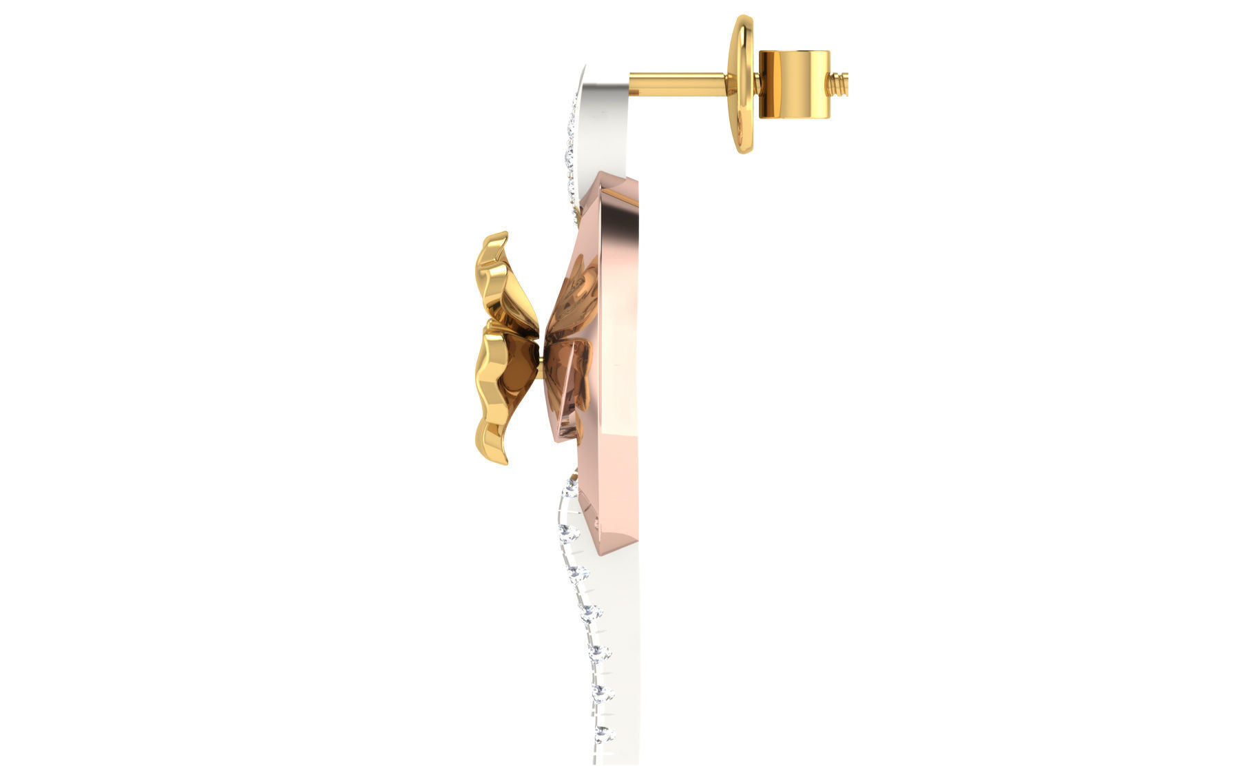 Women pendant earrings set 3dm stl render detail 3D print model 3D print model_3