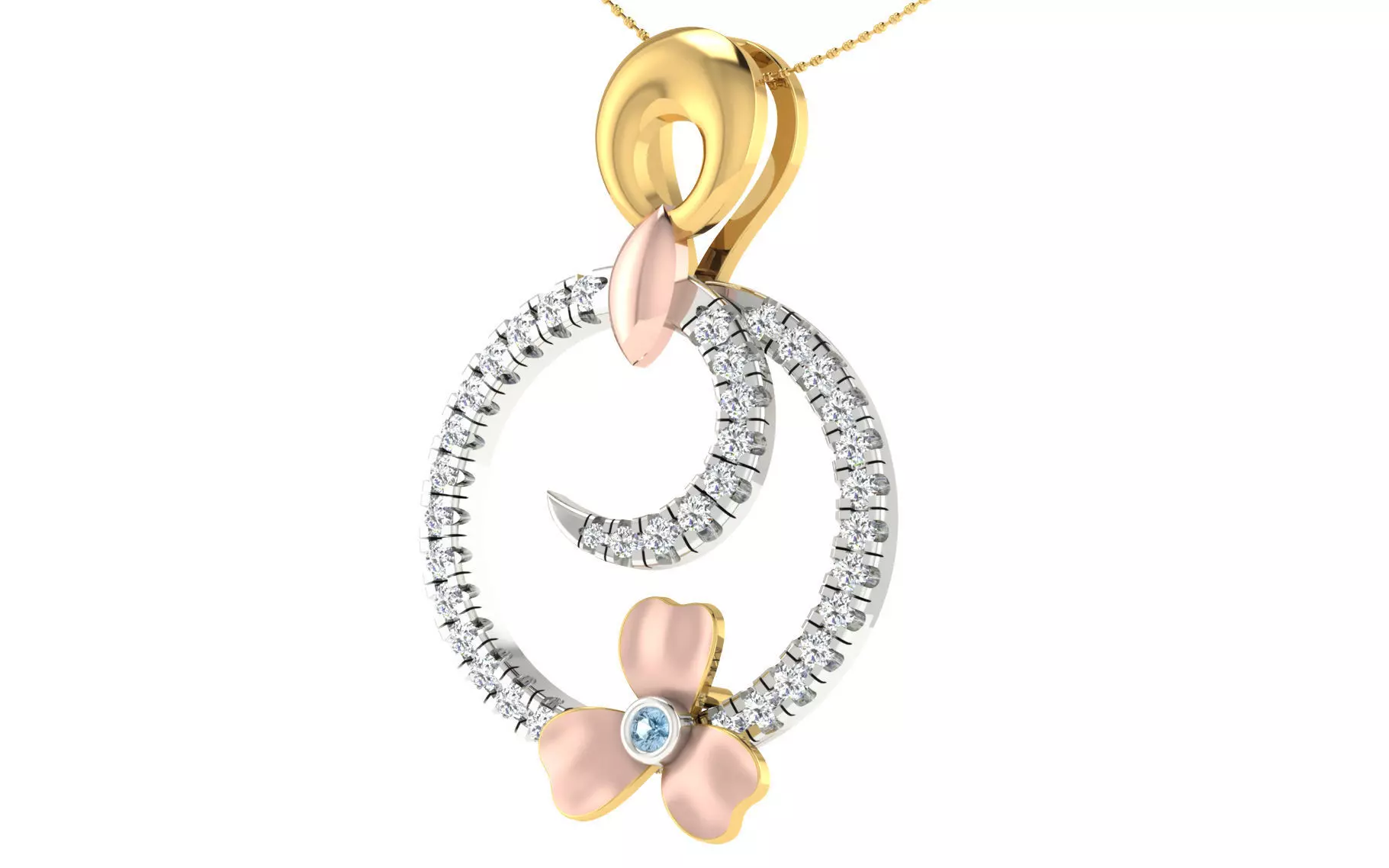 Women pendant earrings set 3dm stl render detail 3D print model 3D print model_0