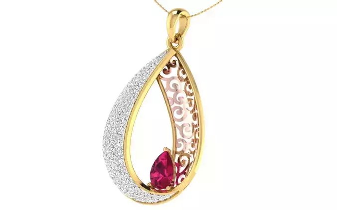 Women pendant earrings set 3dm stl render detail 3D print model 3D print model