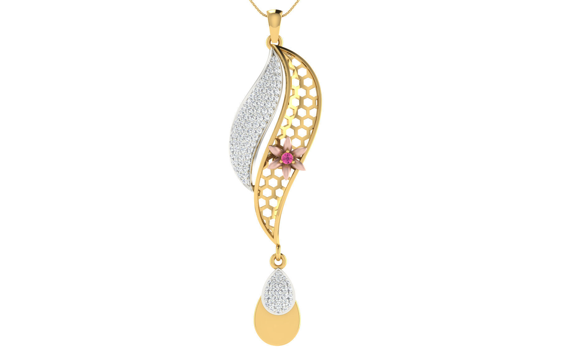 Women pendant earrings set 3dm stl render detail 3D print model 3D print model_5