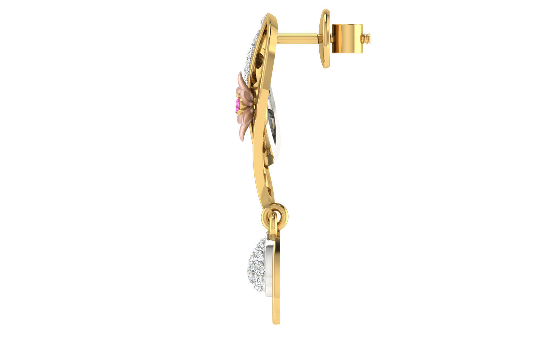 Women pendant earrings set 3dm stl render detail 3D print model 3D print model_3