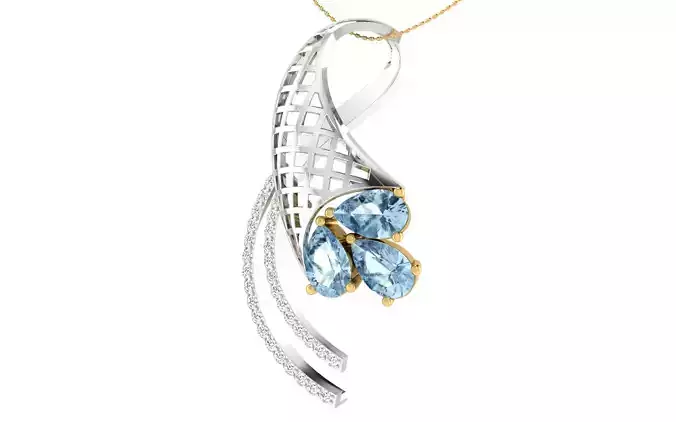 Women pendant earrings set 3dm stl render detail 3D print model 3D print model