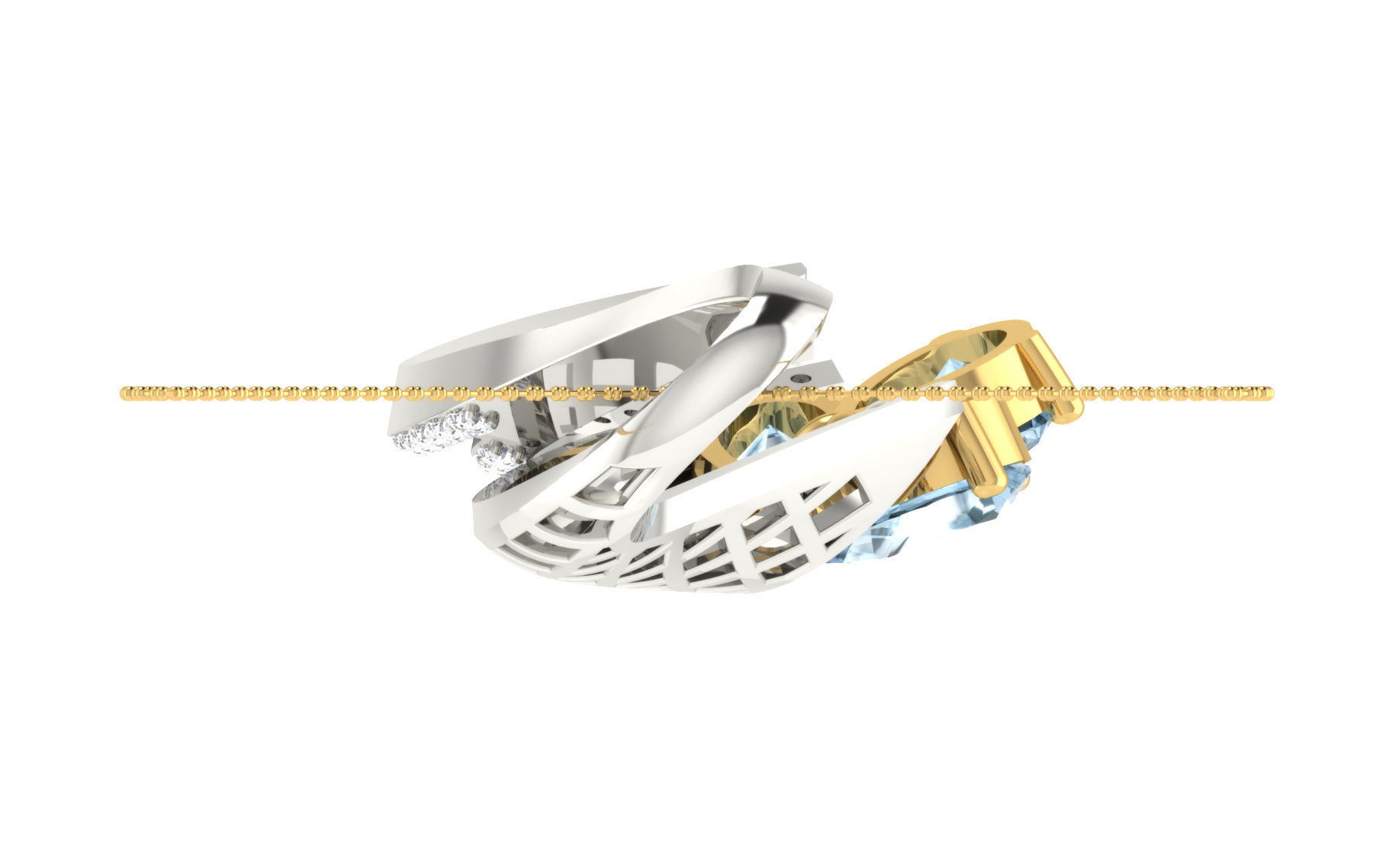 Women pendant earrings set 3dm stl render detail 3D print model 3D print model_7