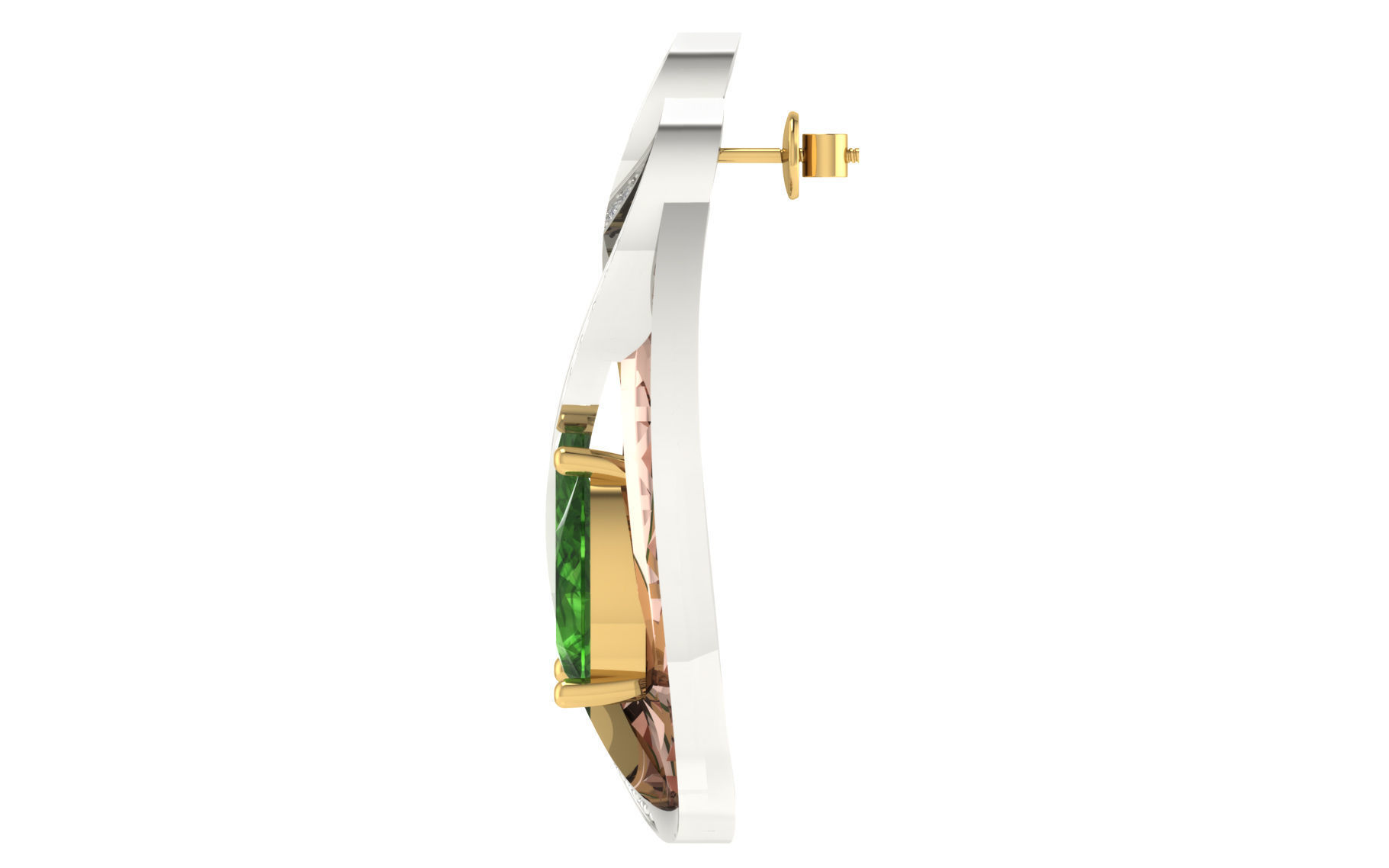 Women pendant earrings set 3dm stl render detail 3D print model 3D print model_4