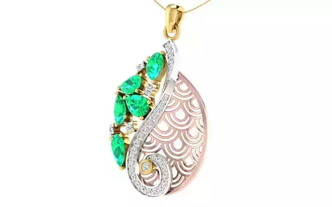 Women pendant earrings set 3dm stl render detail 3D print model 3D print model