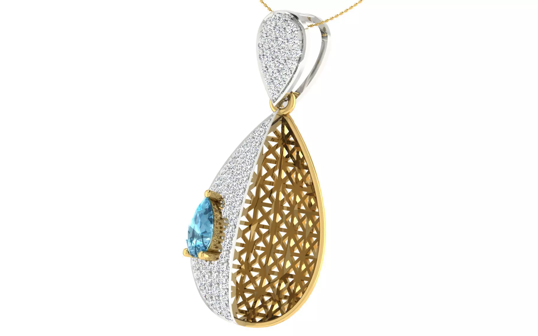 Women pendant earrings set 3dm stl render detail 3D print model 3D print model_0