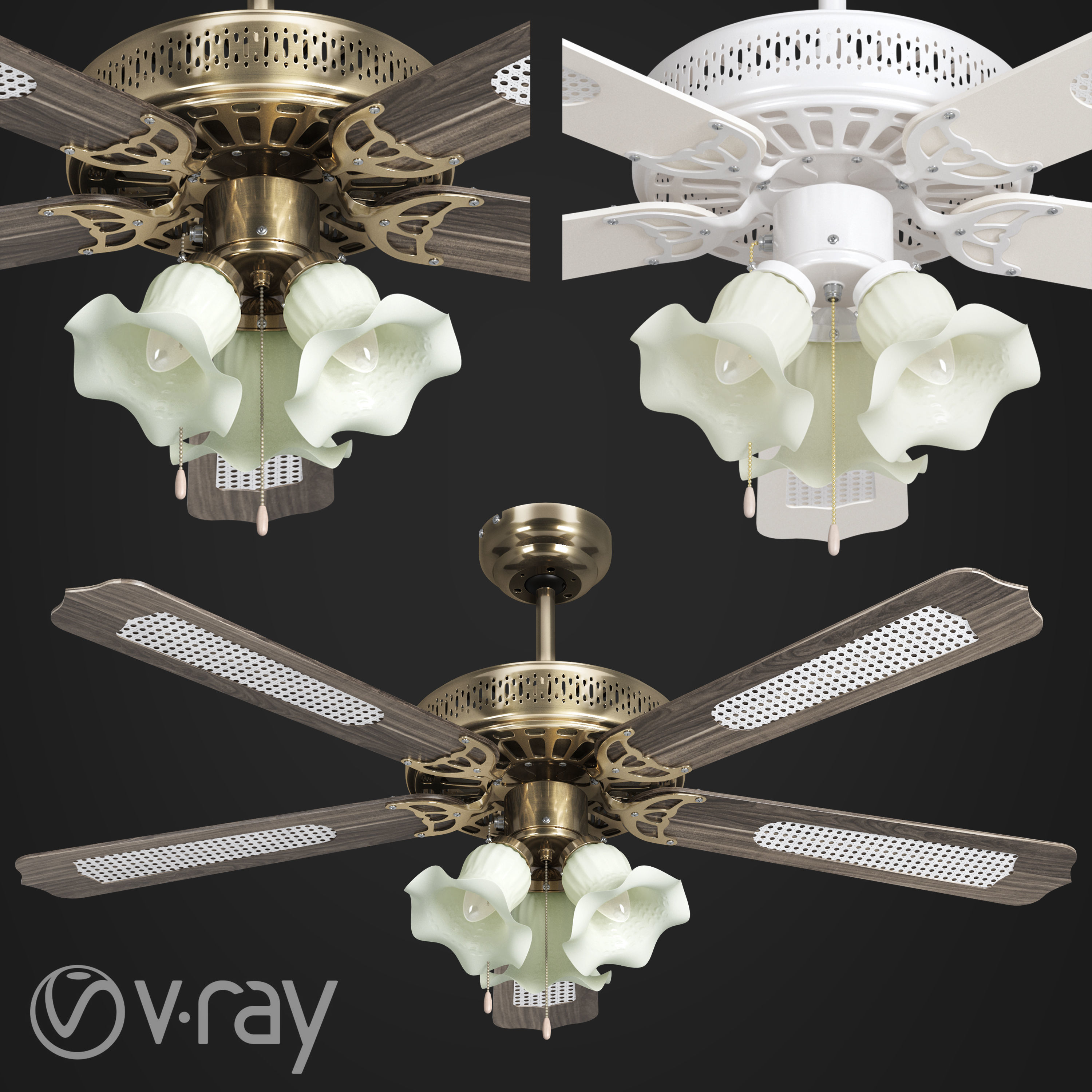 SET OF 10 FANS 3D model_1