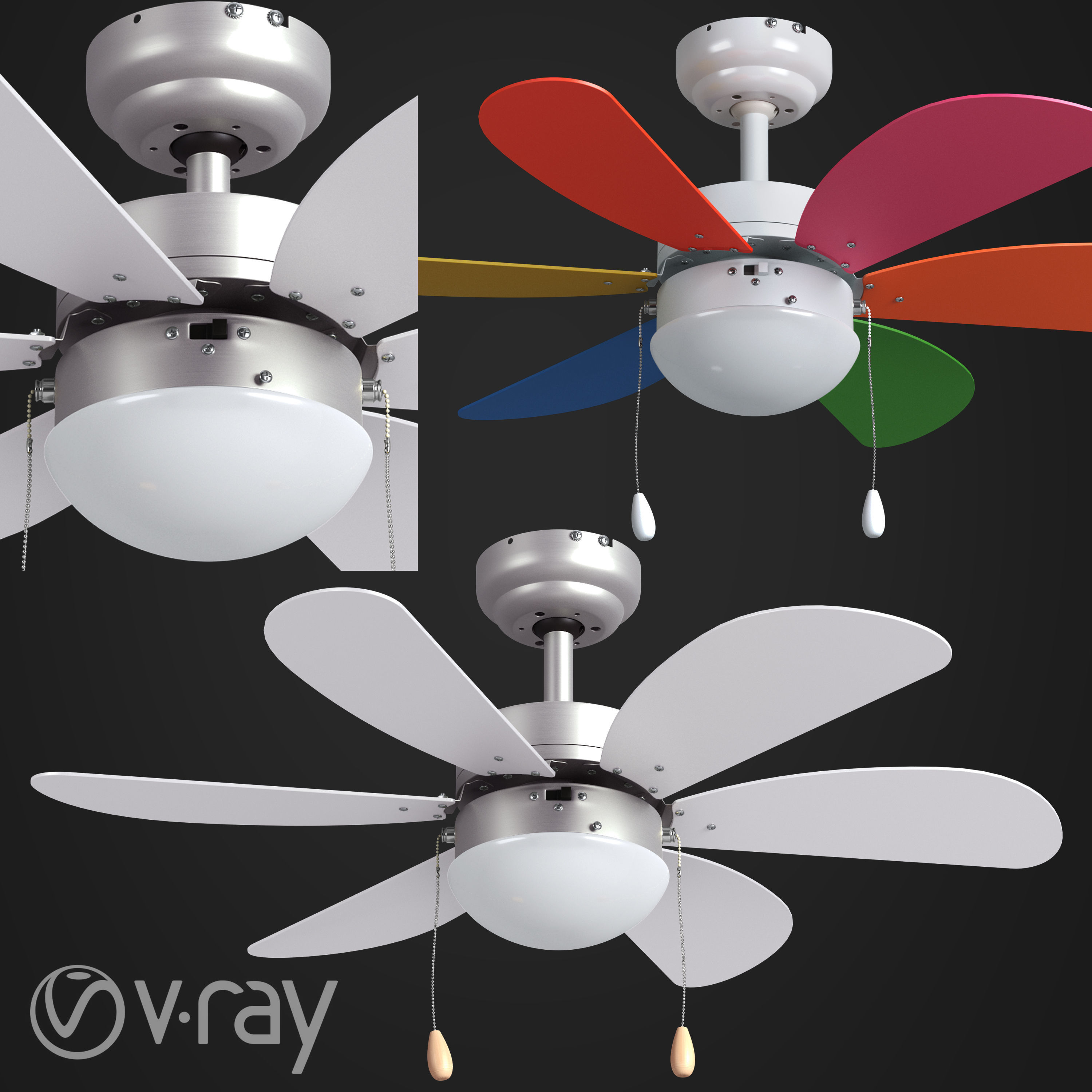 SET OF 10 FANS 3D model_3
