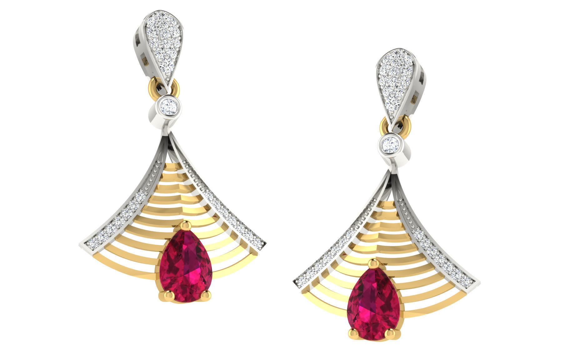 Women pendant earrings set 3dm stl render detail 3D print model 3D print model_1