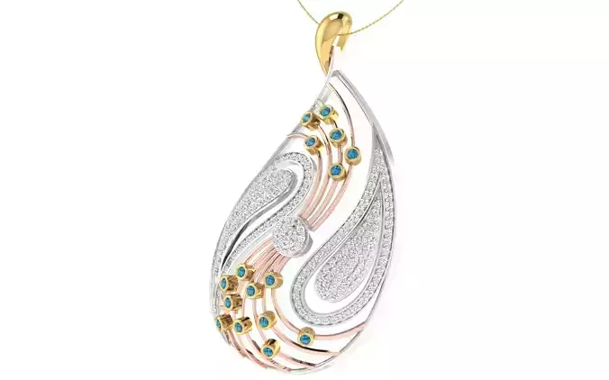 Women pendant earrings set 3dm stl render detail 3D print model 3D print model