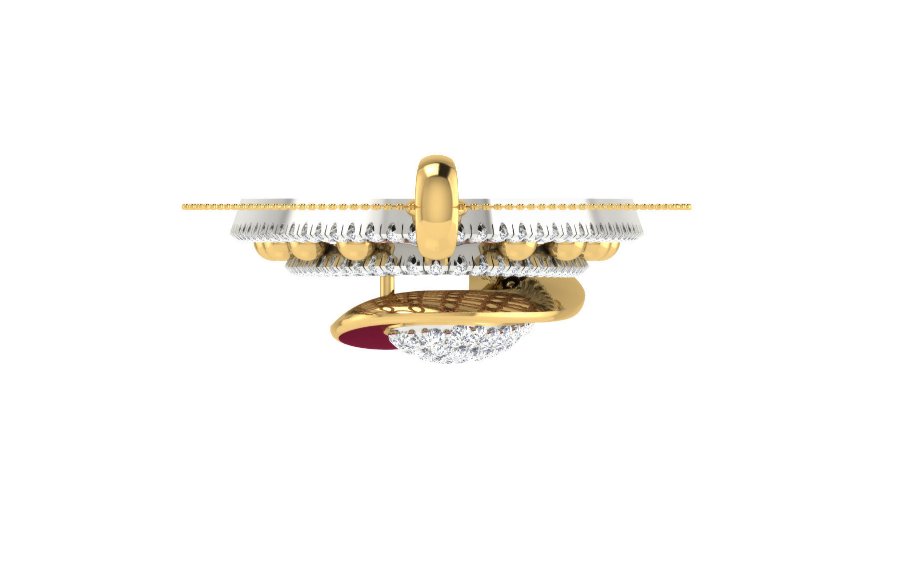 Women pendant earrings set 3dm stl render detail 3D print model 3D print model_7