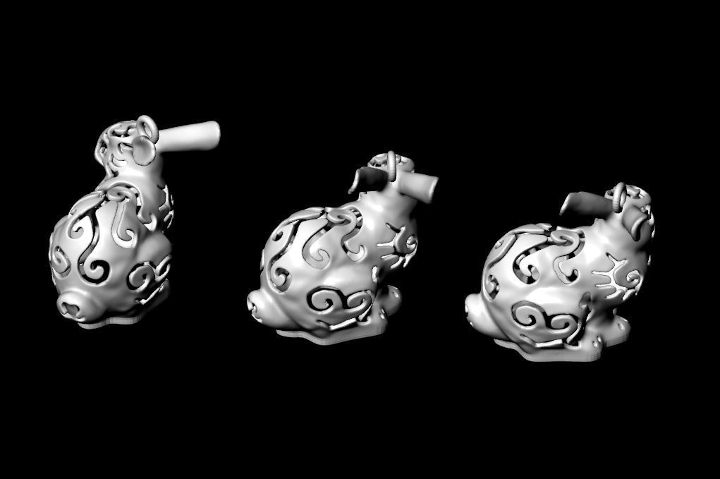 rabbit gold 3D print model_4