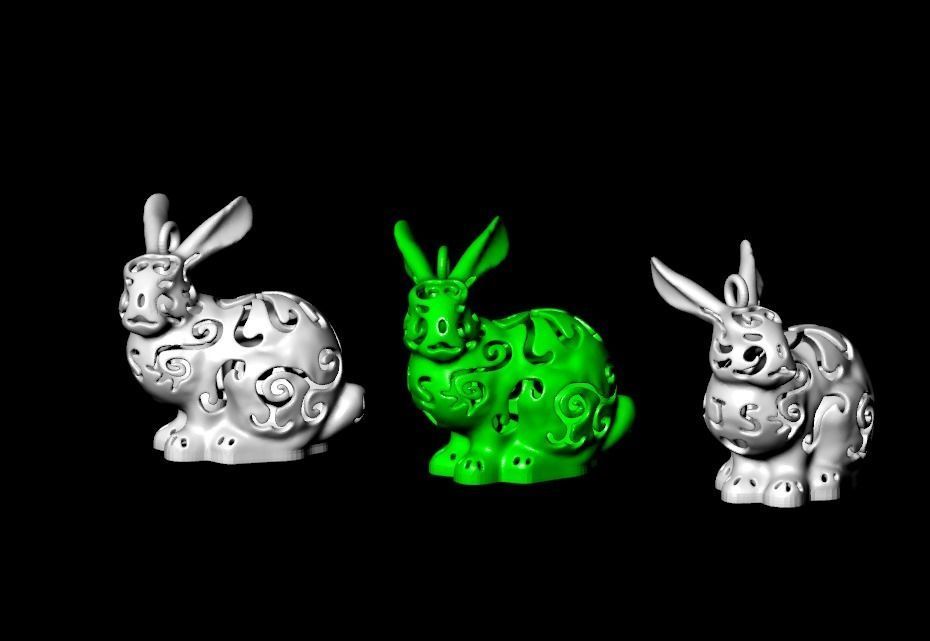 rabbit gold 3D print model_2
