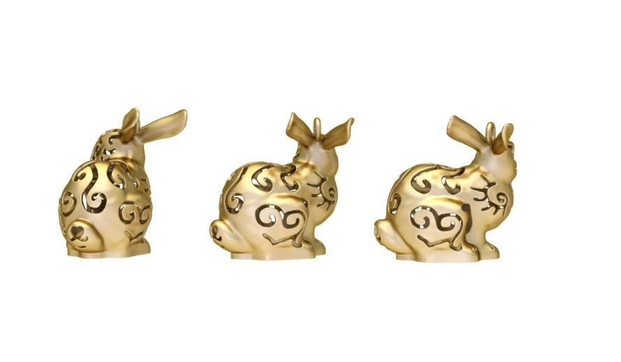 rabbit gold 3D print model_1