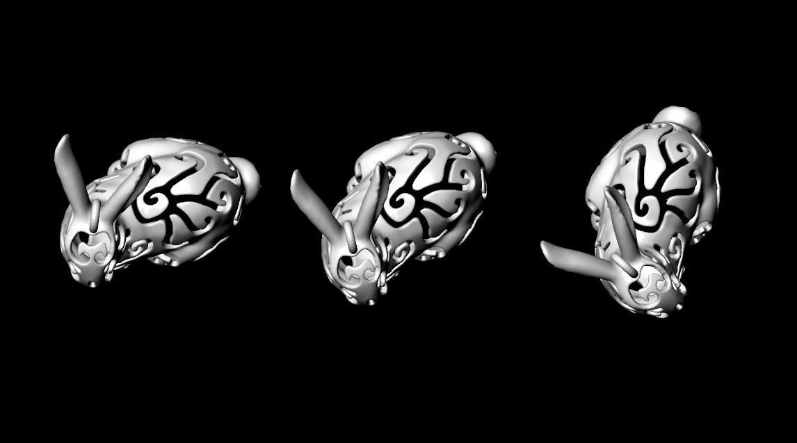 rabbit gold 3D print model_6