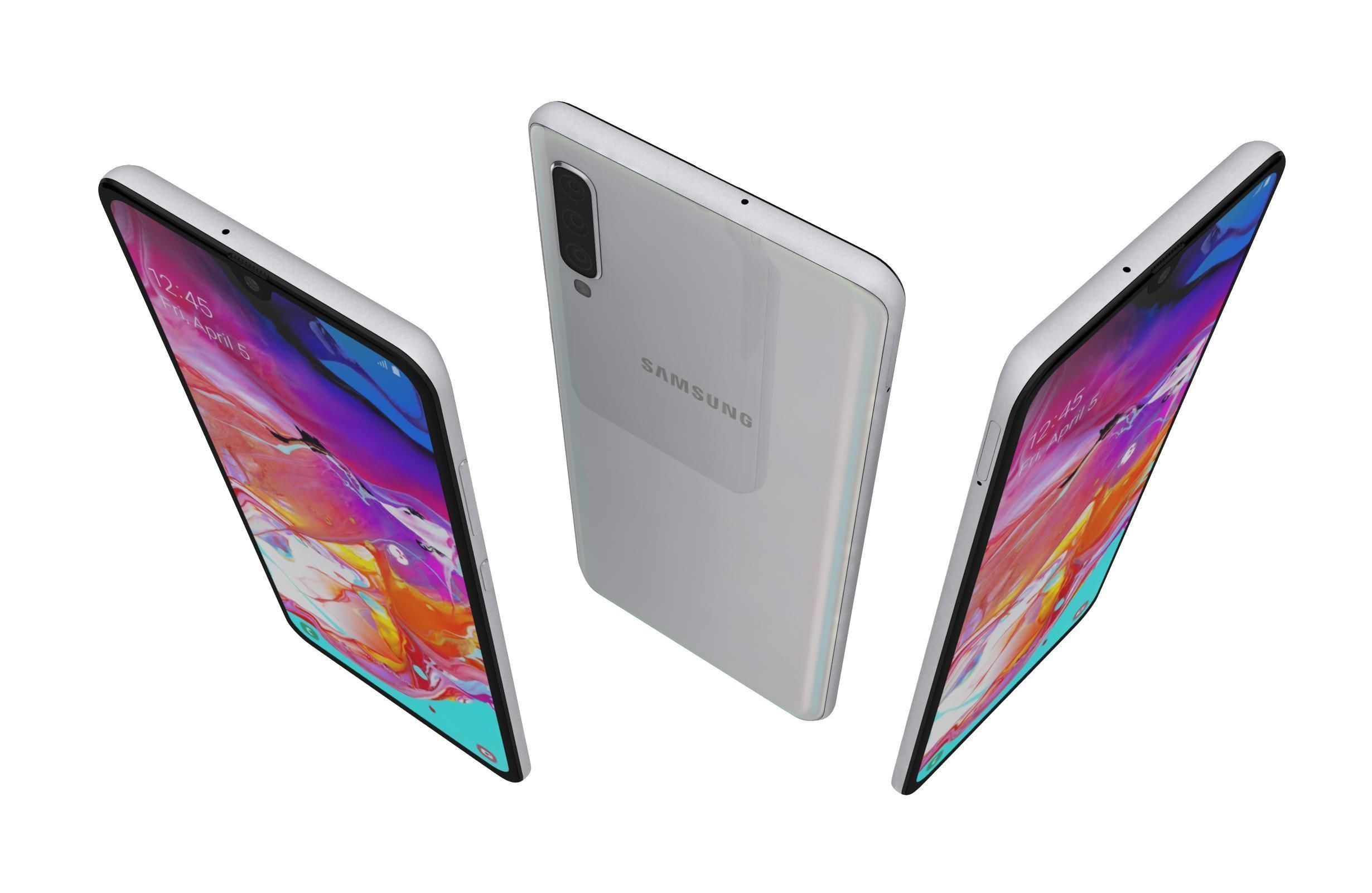 Samsung Galaxy A70 White 3D model_5