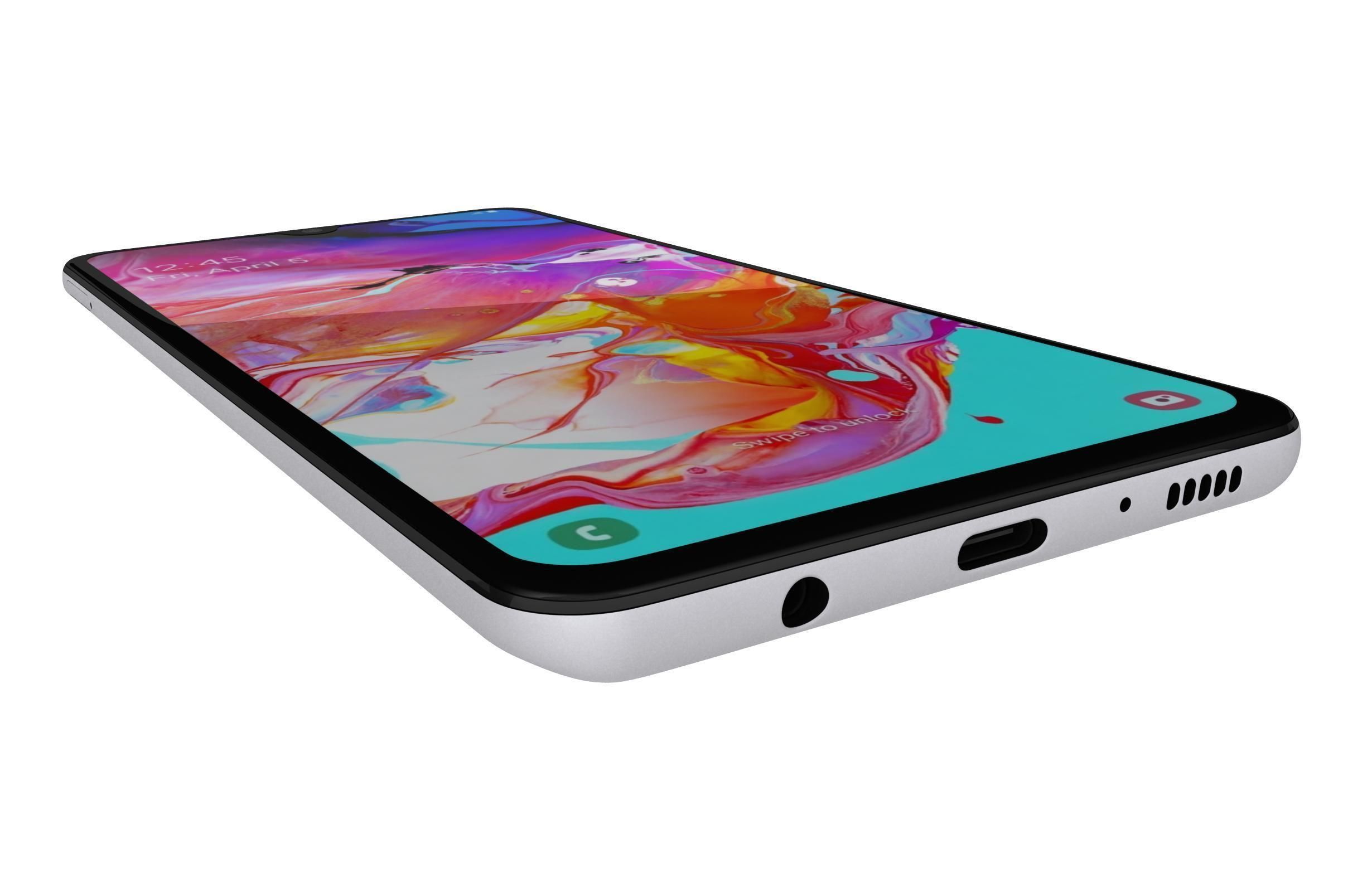 Samsung Galaxy A70 White 3D model_8