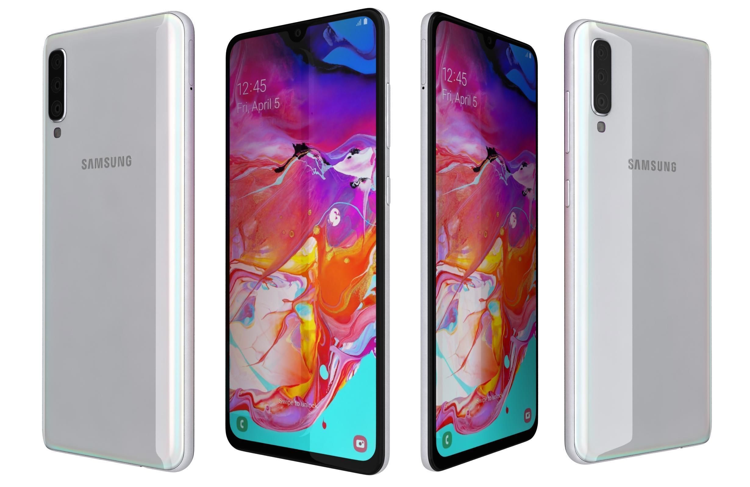 Samsung Galaxy A70 White 3D model_1