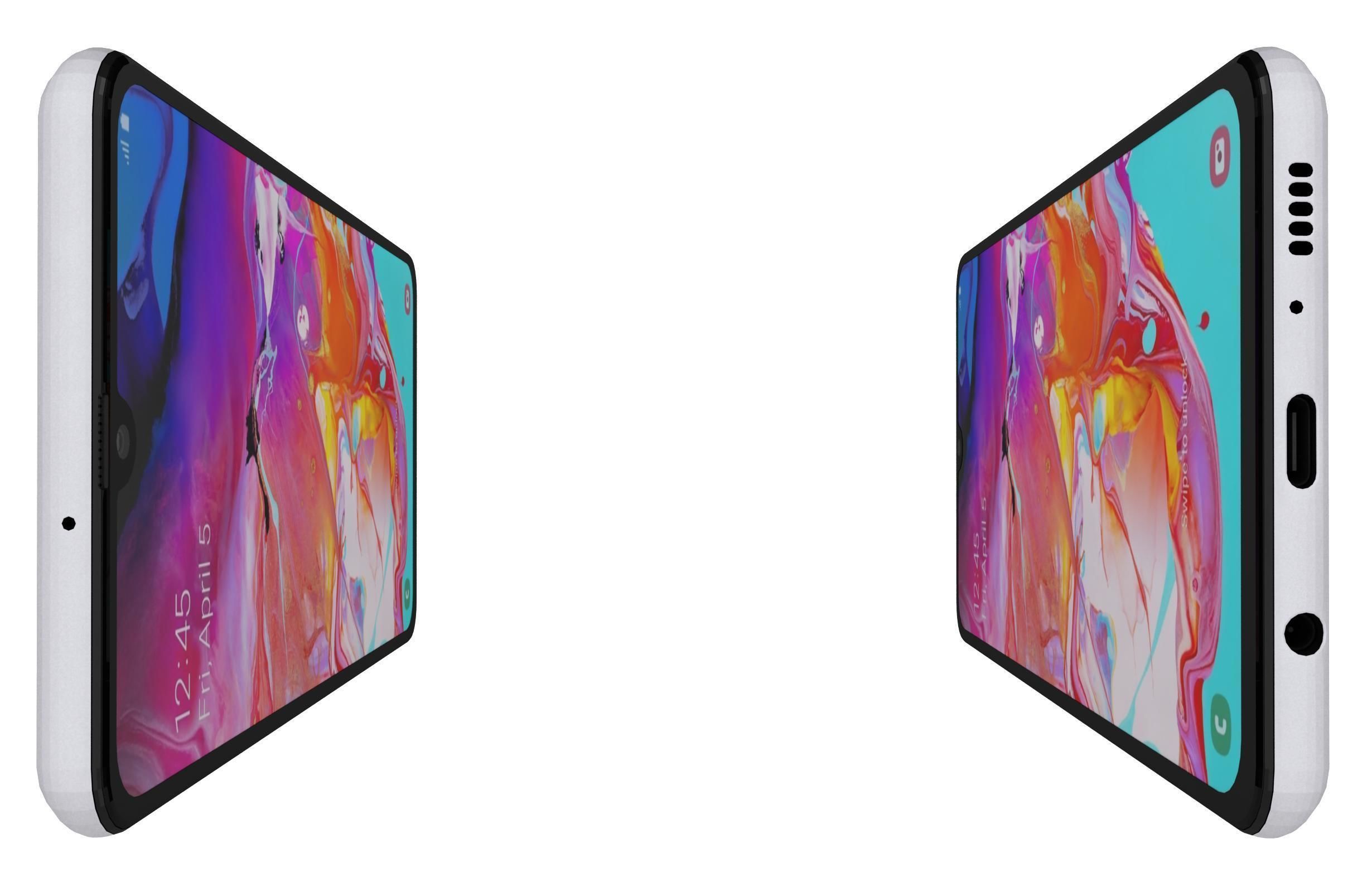 Samsung Galaxy A70 White 3D model_2