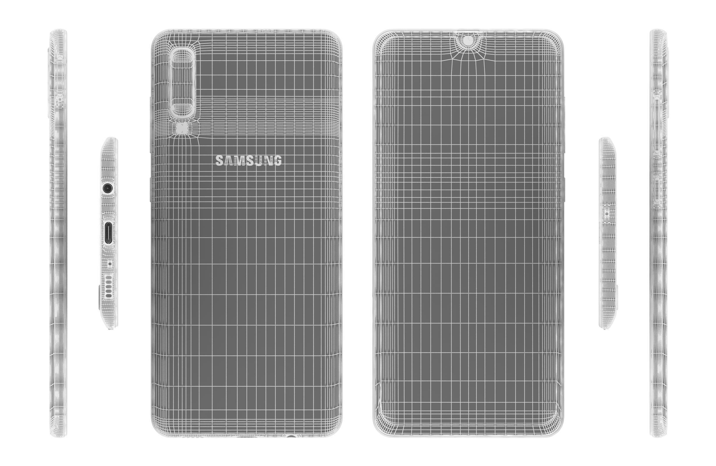 Samsung Galaxy A70 White 3D model_13