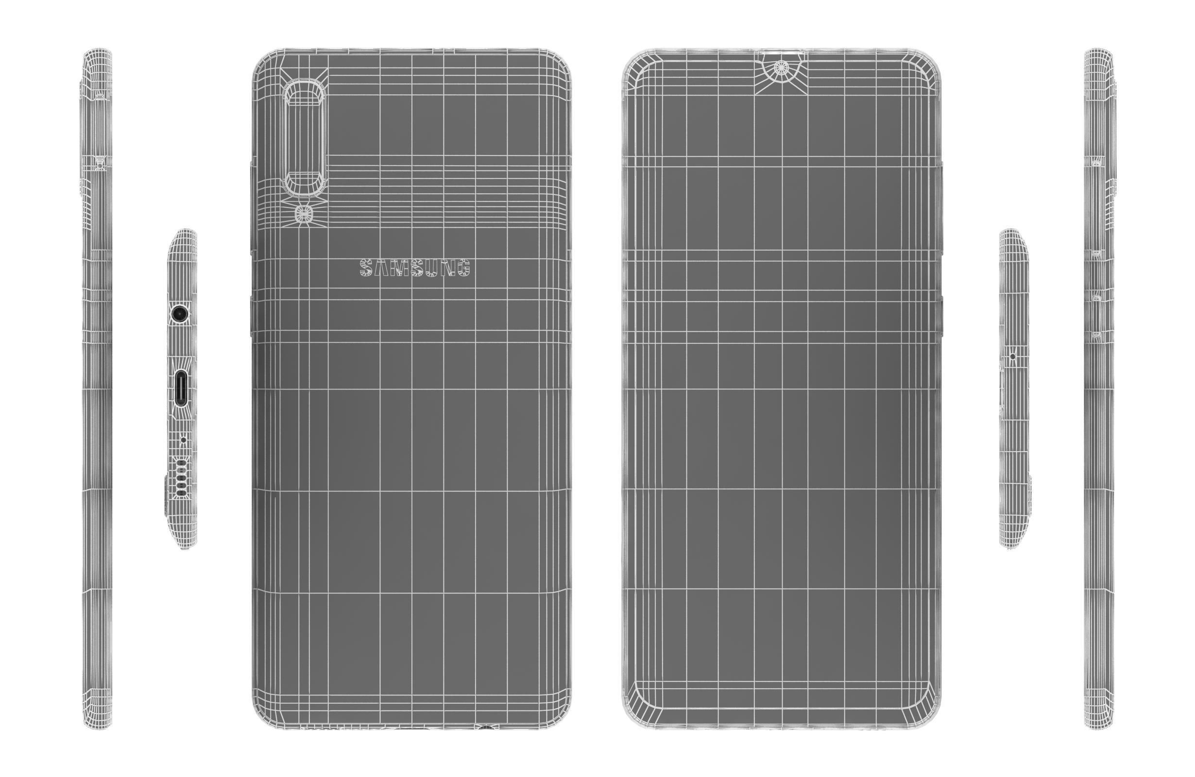 Samsung Galaxy A70 White 3D model_12