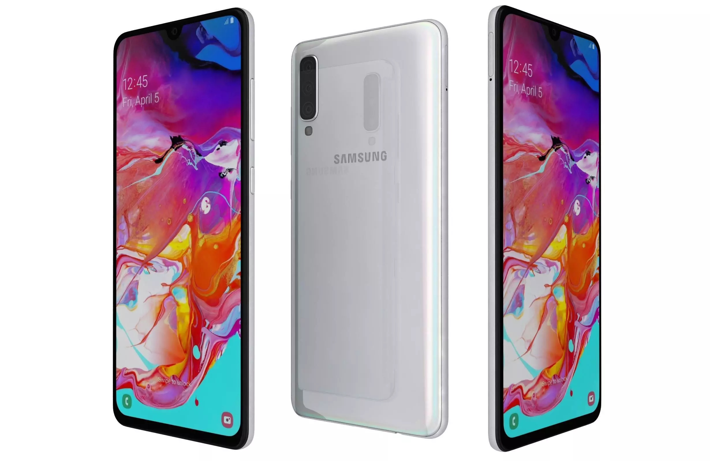 Samsung Galaxy A70 White 3D model_0
