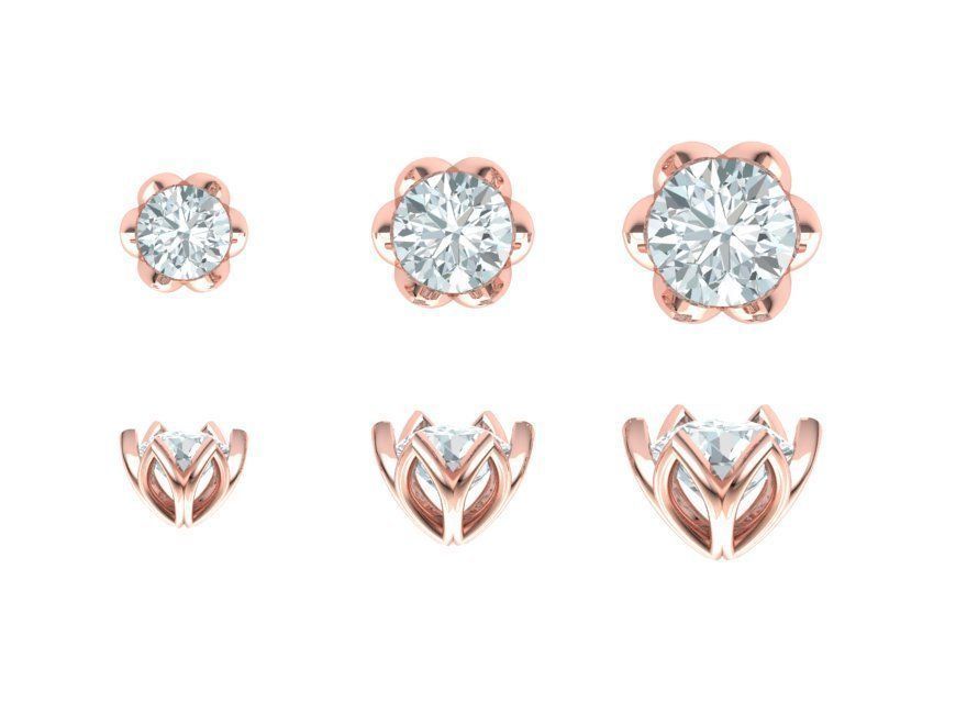 Lotus design  Heads Set for 6 STONE TYPE  3D print model_4