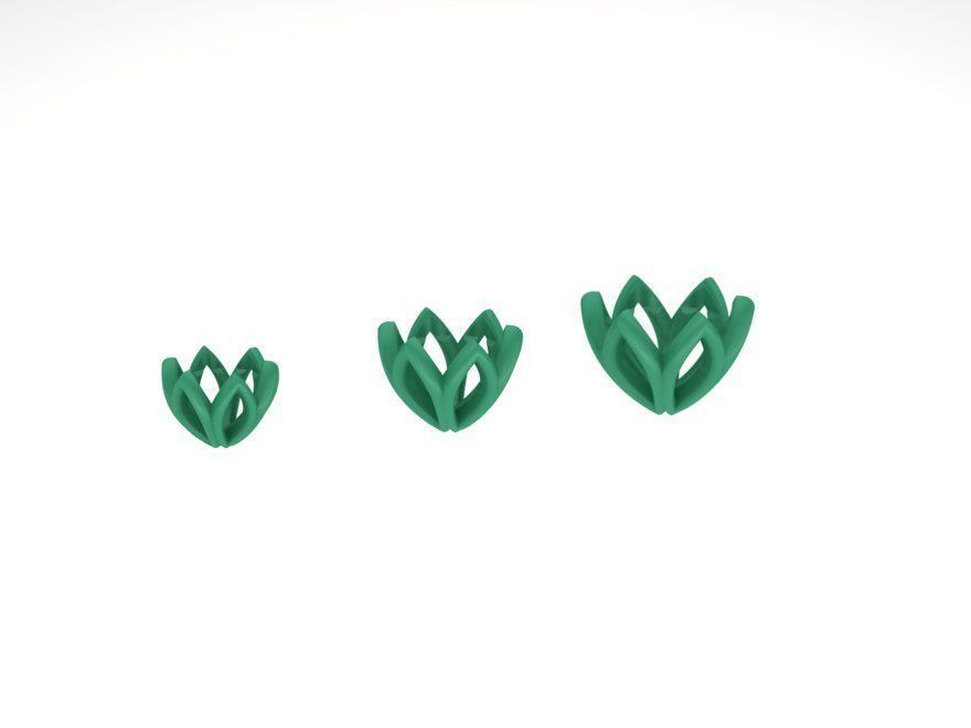 Lotus design  Heads Set for 6 STONE TYPE  3D print model_7