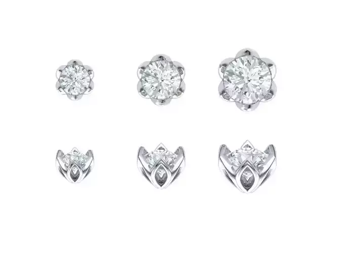 Lotus design  Heads Set for 6 STONE TYPE 