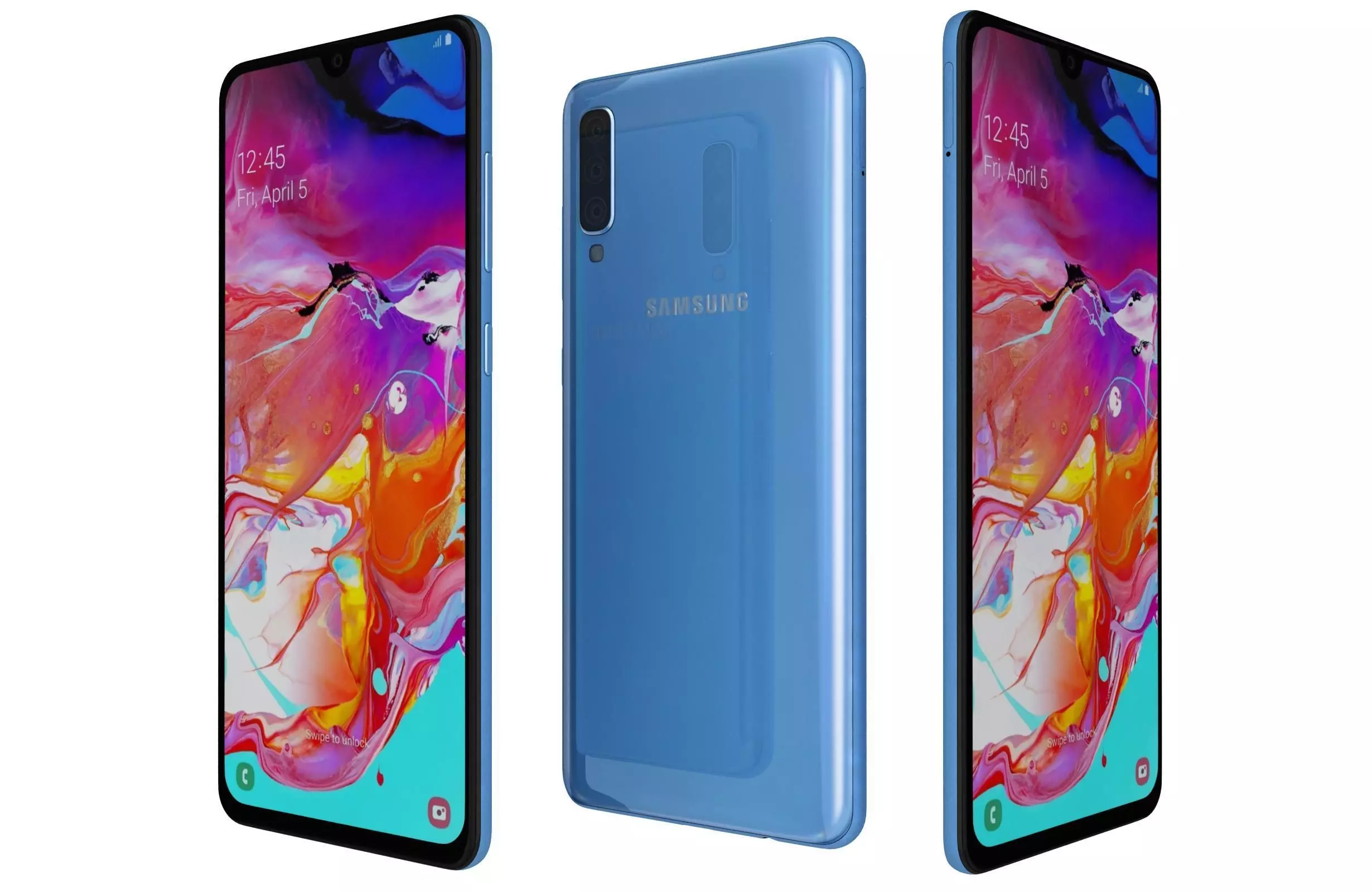 Samsung Galaxy A70 Blue 3D model_0