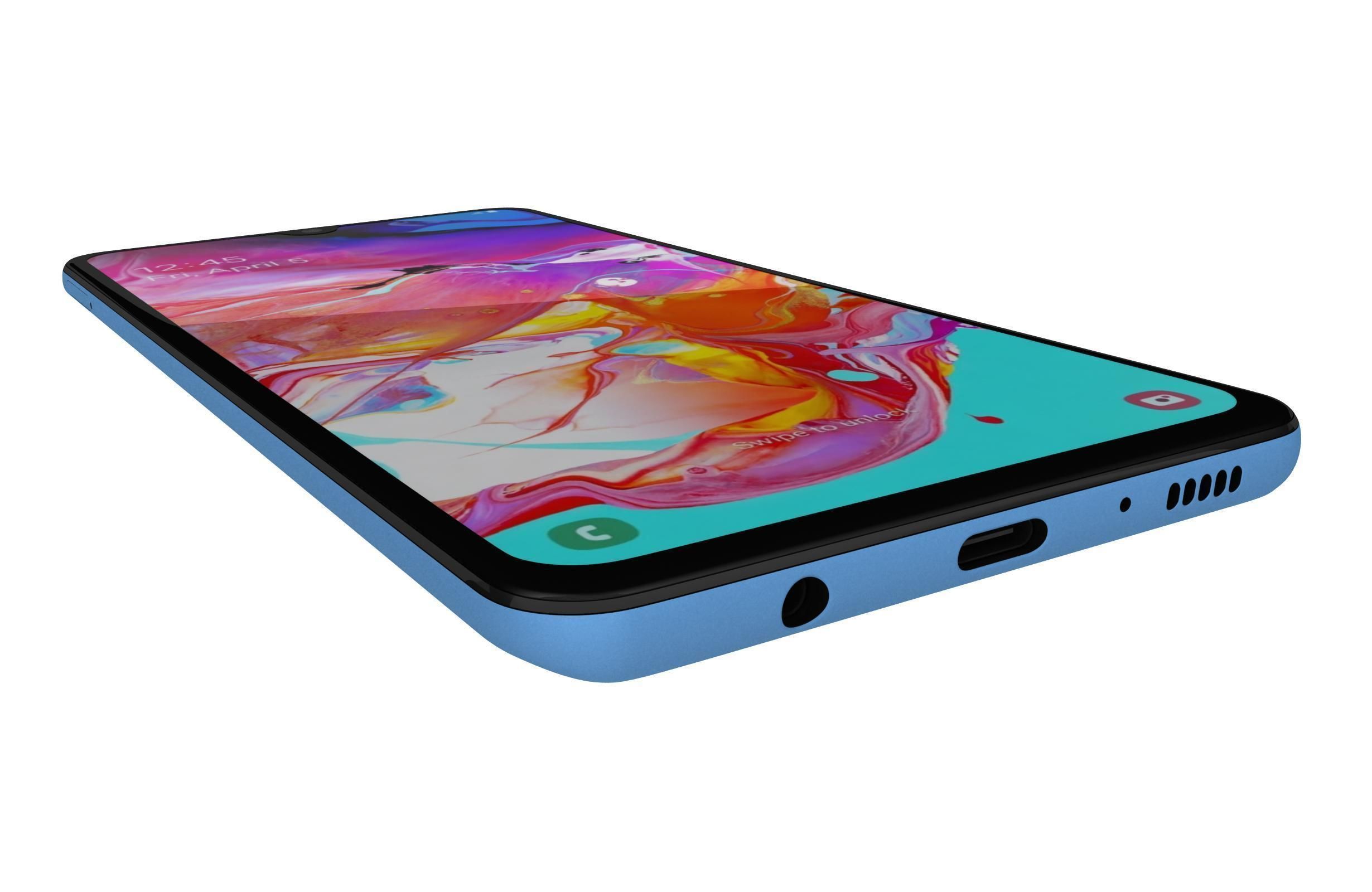Samsung Galaxy A70 Blue 3D model_7