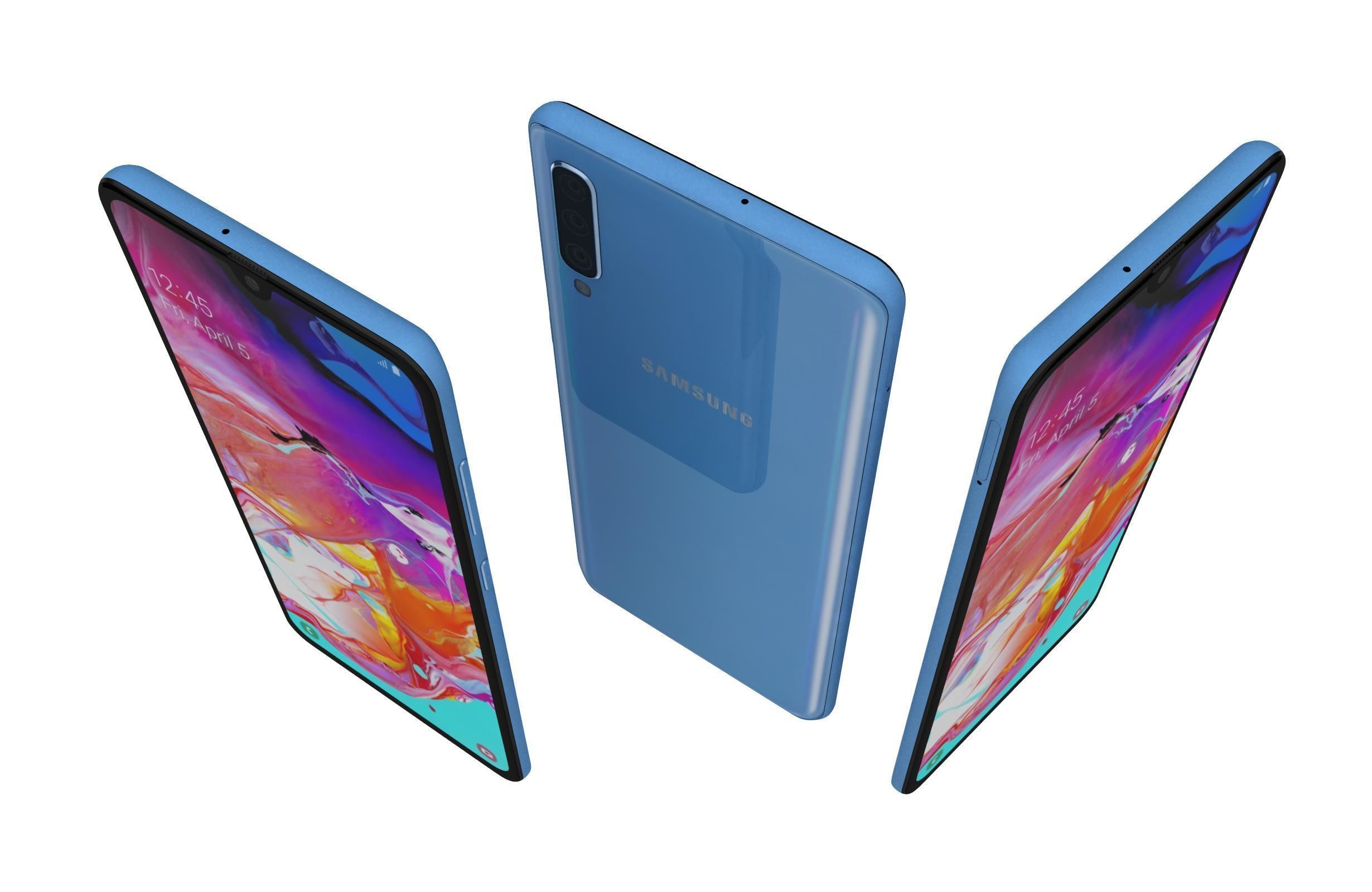 Samsung Galaxy A70 Blue 3D model_2