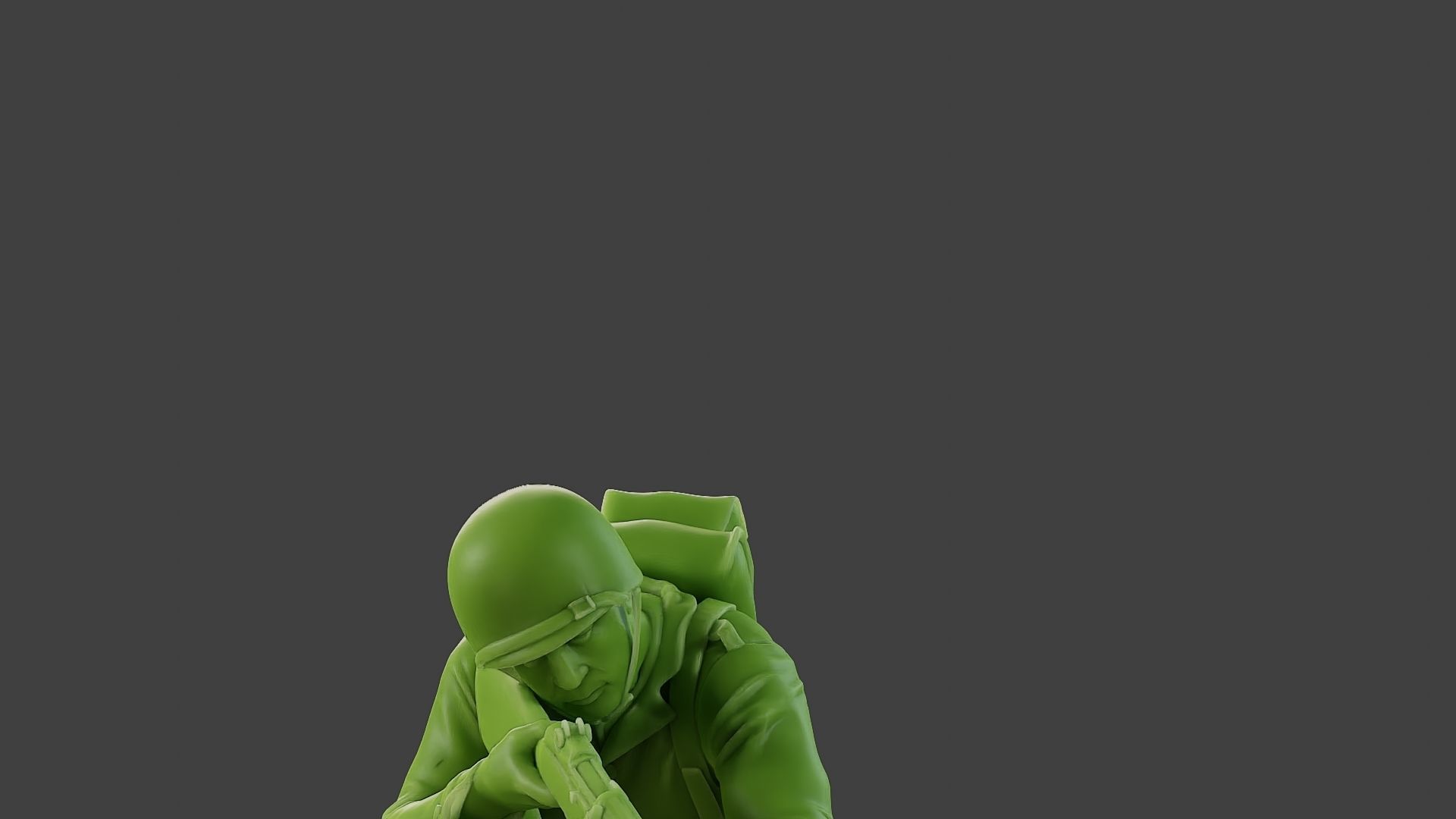 American soldier ww2 Shoot crouched A1 3D print model_19